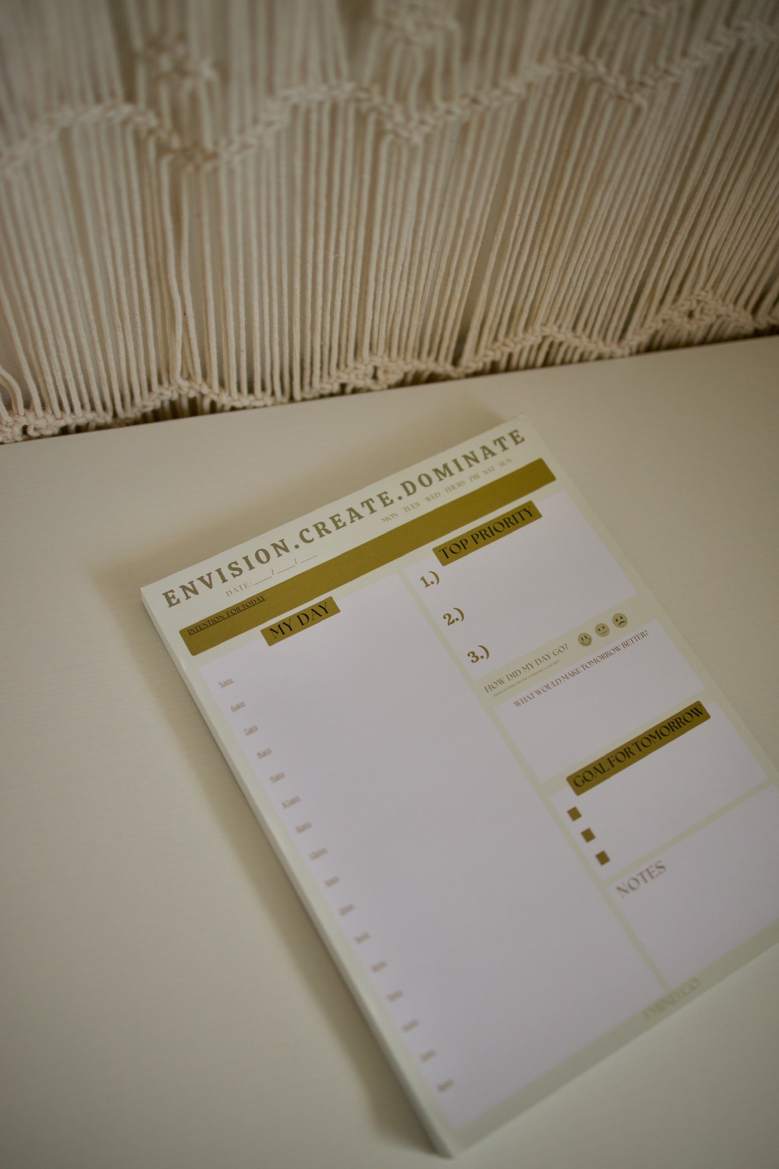 Envision, Create, Dominate (Brown Time Block)