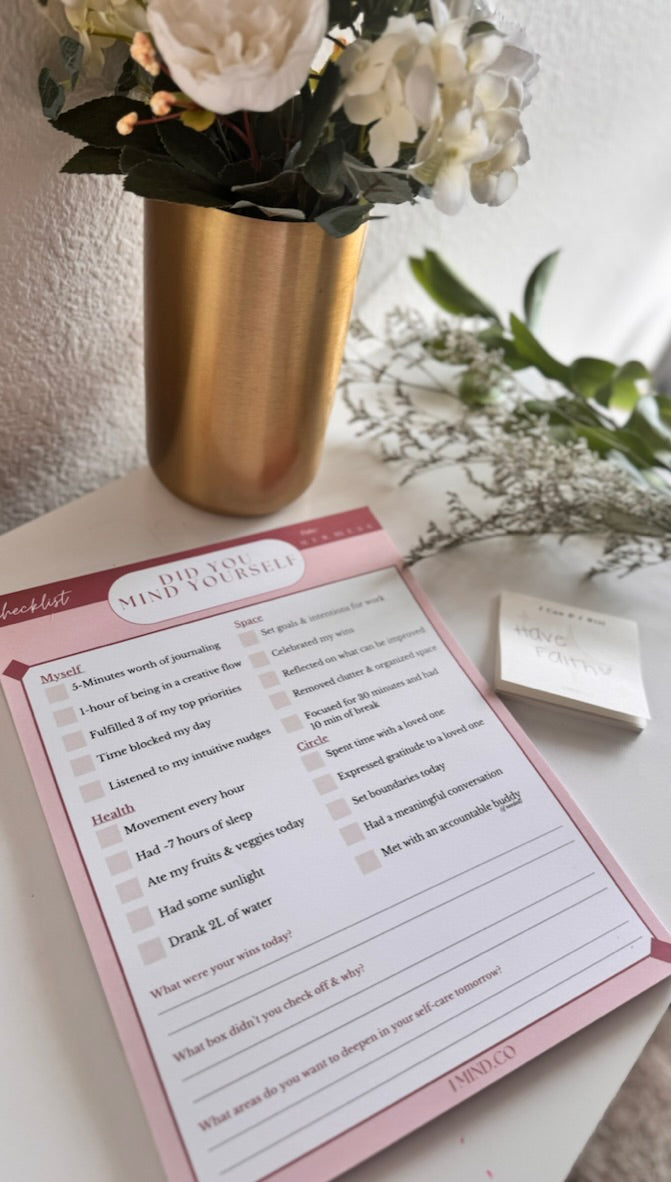 Did You Mind Yourself Checklist
