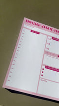 Envision, Create, Dominate Desk pads (Pink Time Block)