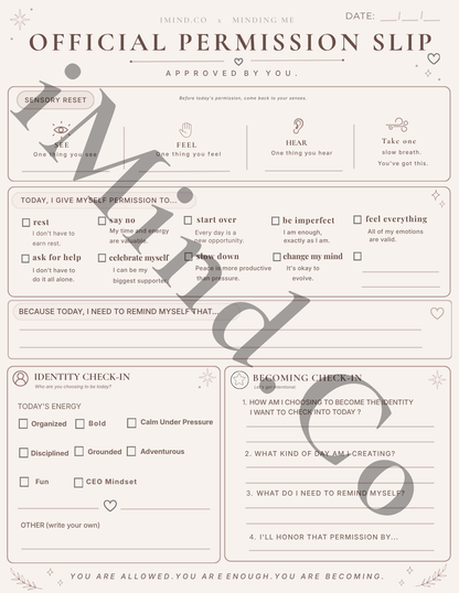 Self-care Permission Slip Notepad