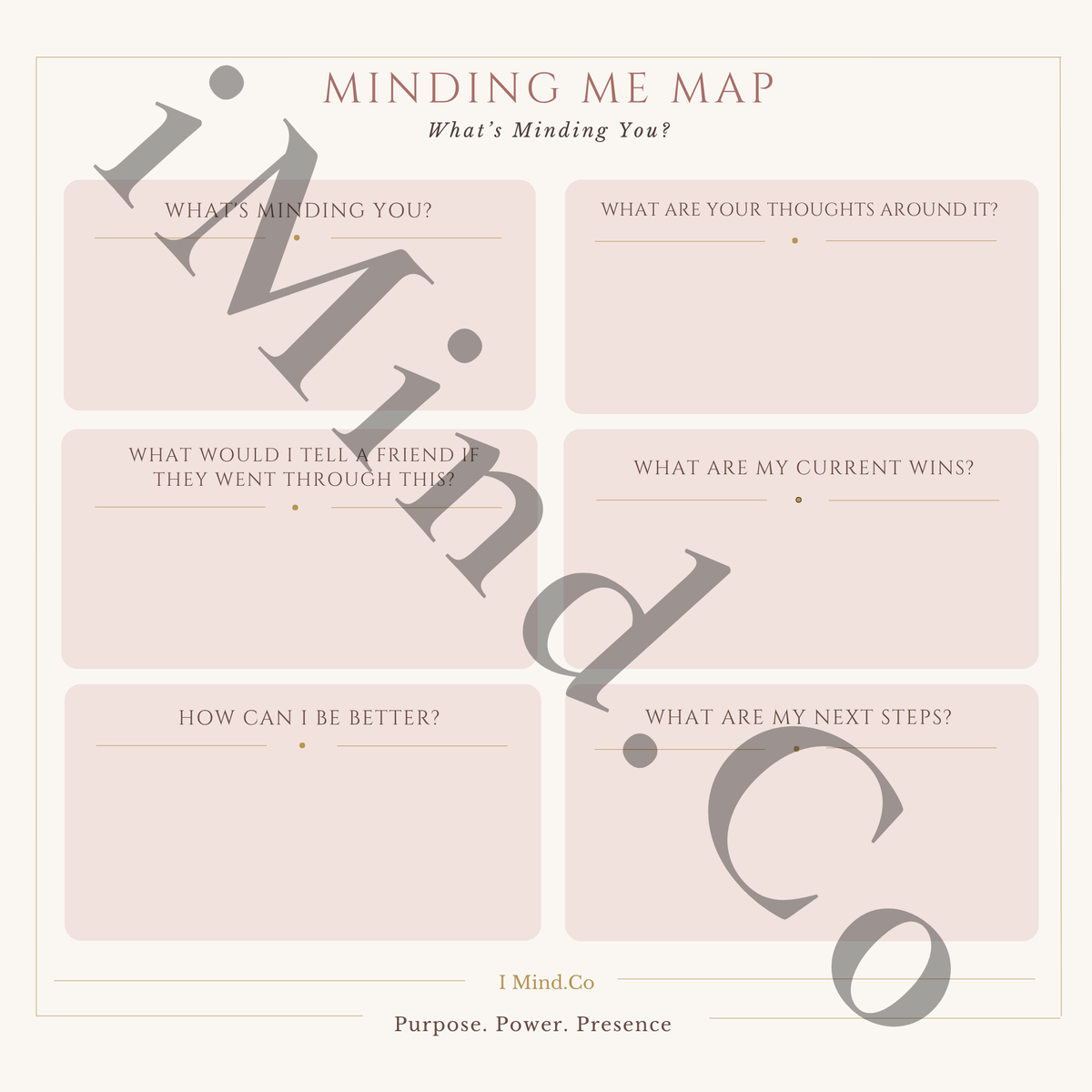 Minding Me Map — Guided Reflection Notepad